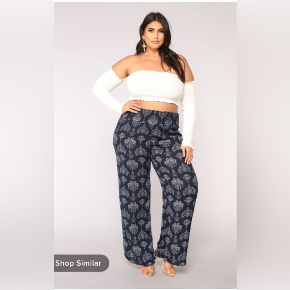 New Navy Blue Flared Fashion Nova Pants- XL